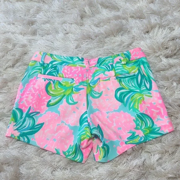 Lilly Pulitzer 5" Callahan Pink Blue Shorts Pineapple Shake Shorts 00 - Picture 2 of 7